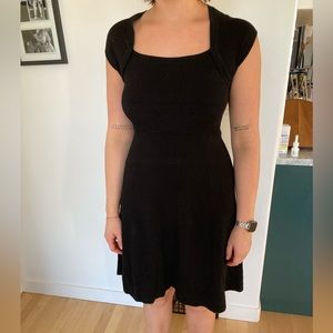 Thyme maternity flattering tight knit black dress
